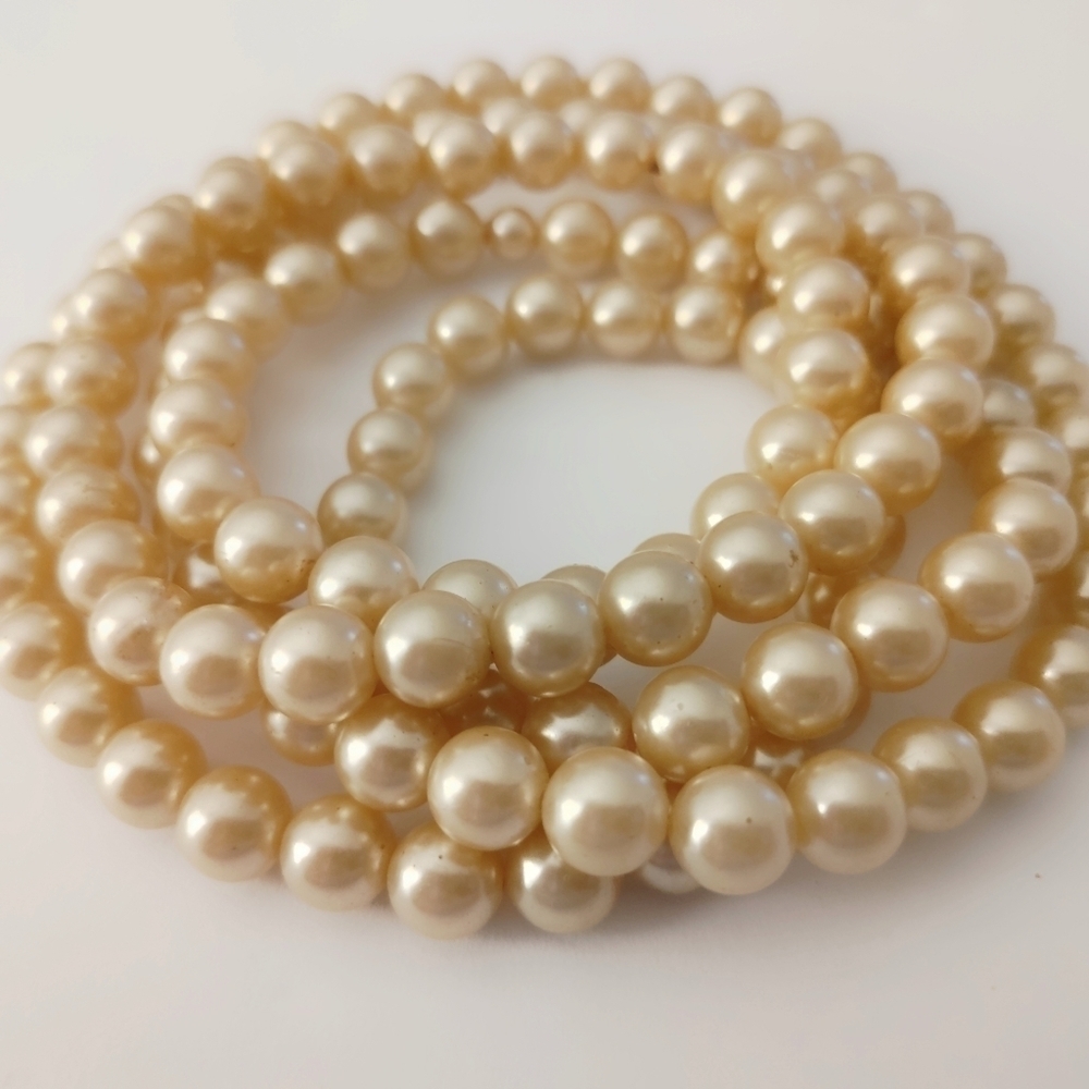 PEARL Necklace Vintage Opera Length Long Endless Cream Strand 40" Retro Rope - Picture 8 of 11